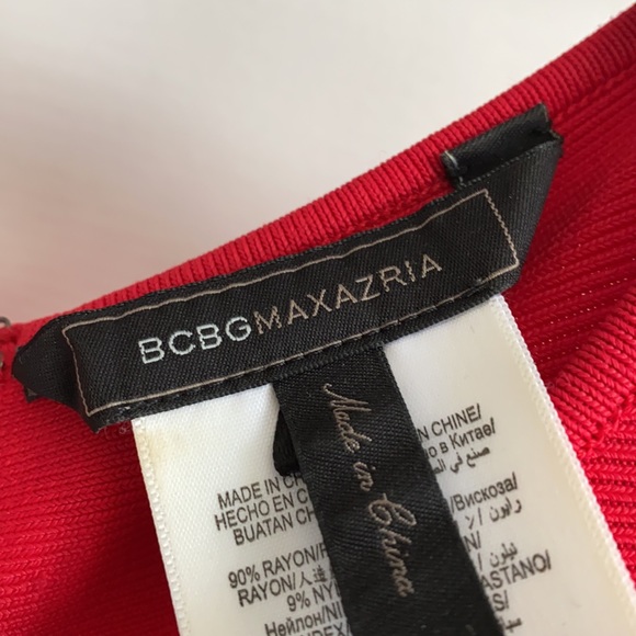 BCBG MAXARIA Red Peplum Mini Dress (Size M) - Picture 2 of 2